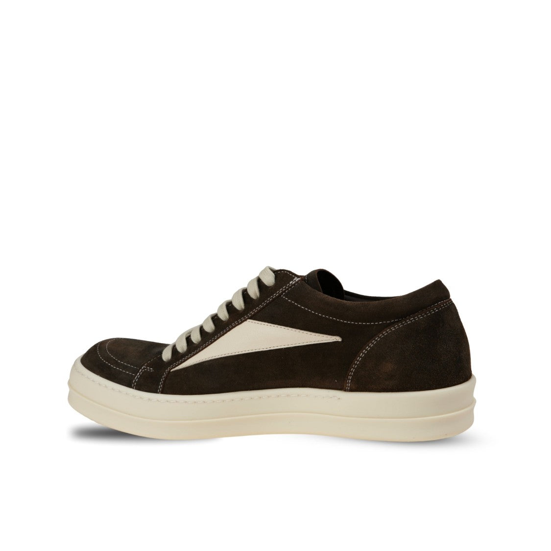Rick Owens Low-Top Suede Sneakers With Contrasting Leather Inserts