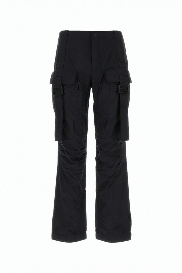 Fendi Cropped Straight-Leg Pants With Buckle Details And Cargo Pockets