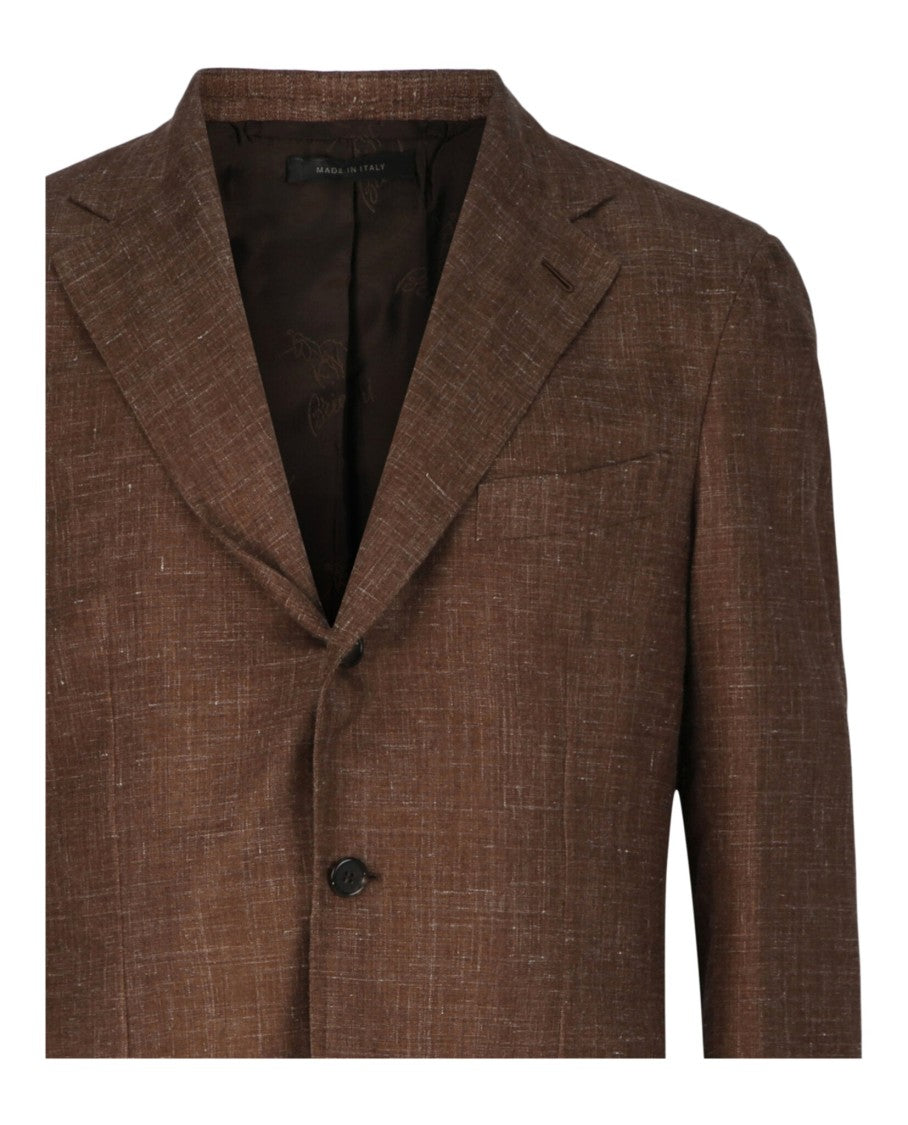 Brioni Single-Breasted Blazer With Notched Lapels And Multiple Pockets