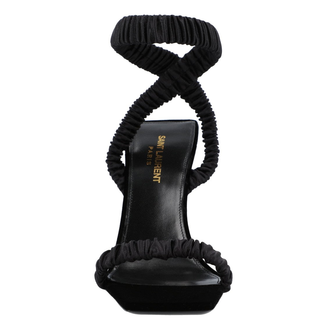 Saint Laurent Pam Sandals In Satin Crepe Black