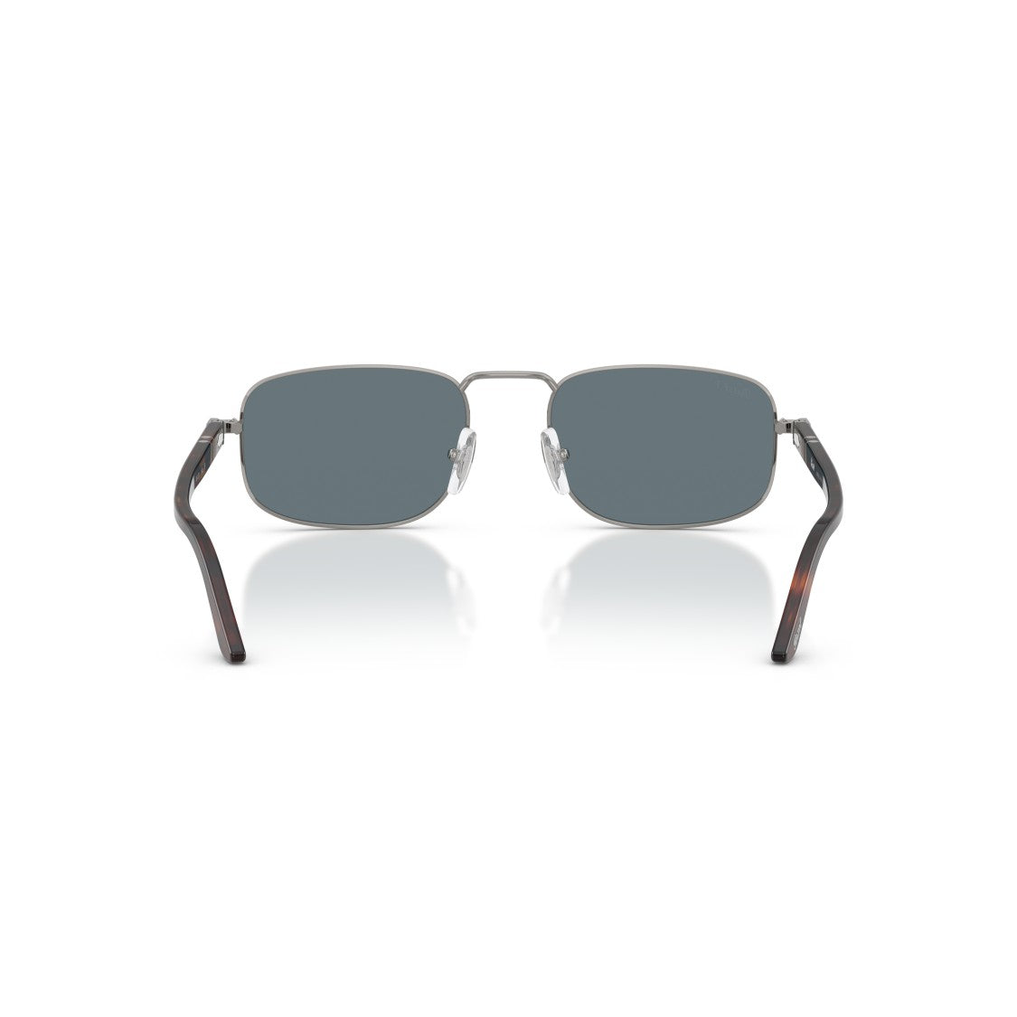 Persol Rectangular Metal Frame Sunglasses With Tortoiseshell Tips