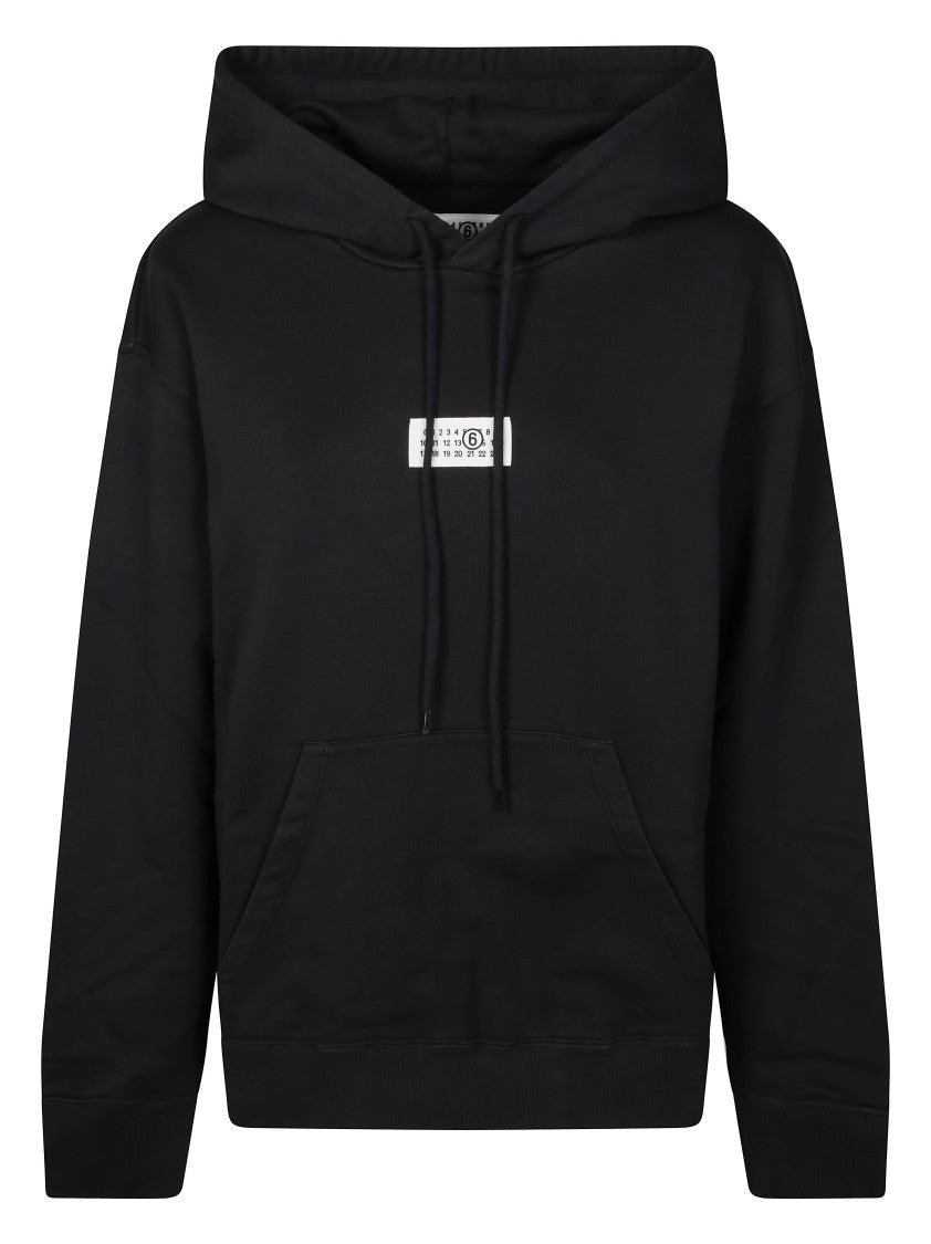 Mm6 By Maison Margiela Classic Black Hoodie With Spacious Hood