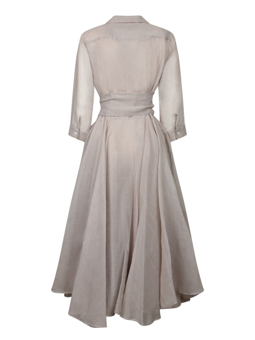 Blanca Vita Striped Shirt Dress In Lightweight Pure Silk