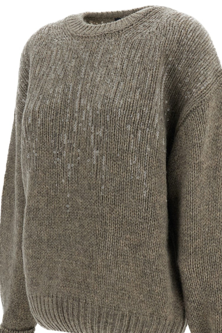 Haikure Crew Neck Sweater With Sequins