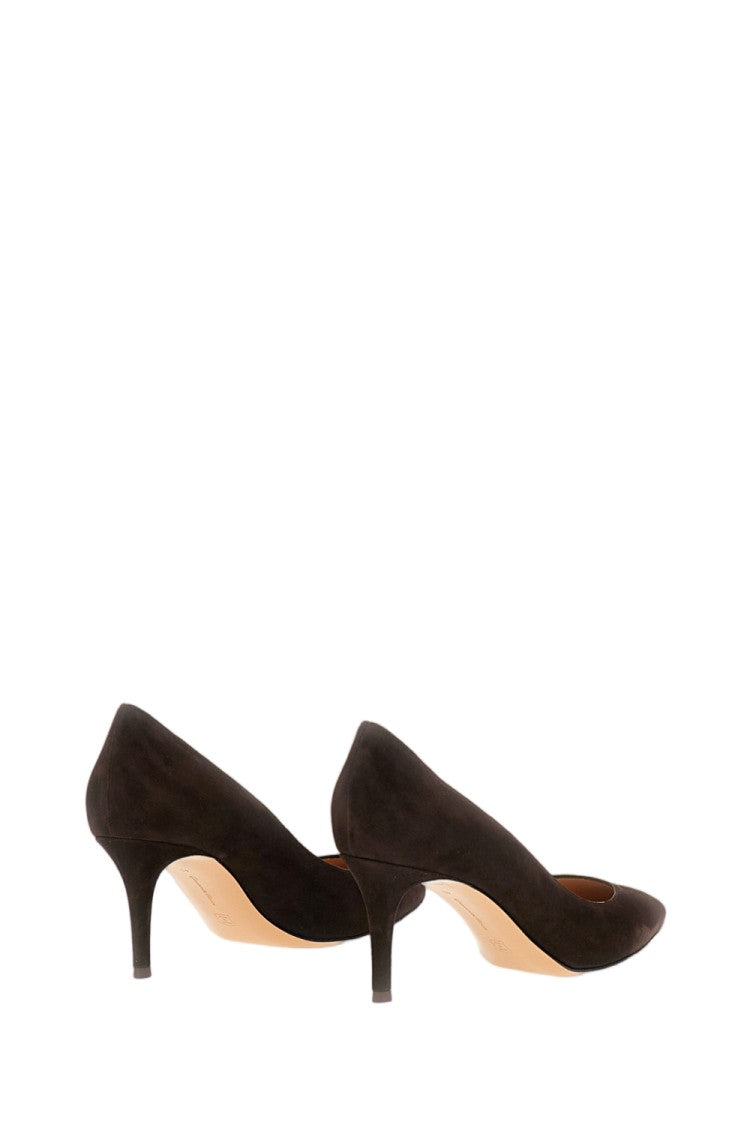 Gianvito Rossi Brown Décolletté Gianvito 70 Suede Pointed Pumps