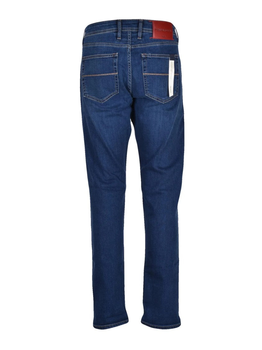 Tramarossa Tailored Blue Slim Fit Jeans With Five-Pocket Design