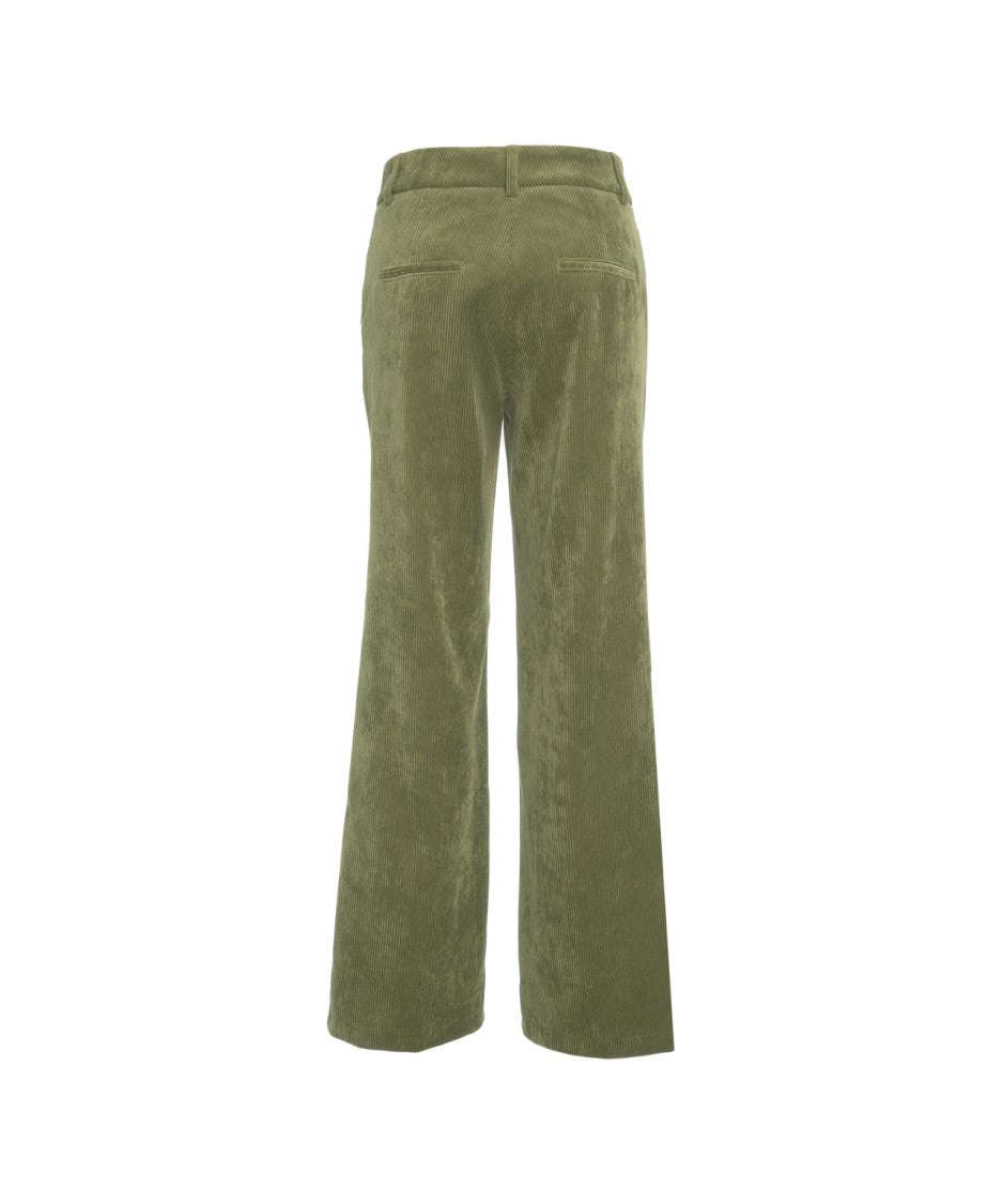 Cambio Wide-Leg Corduroy Trousers With Subtle Ribbed Texture