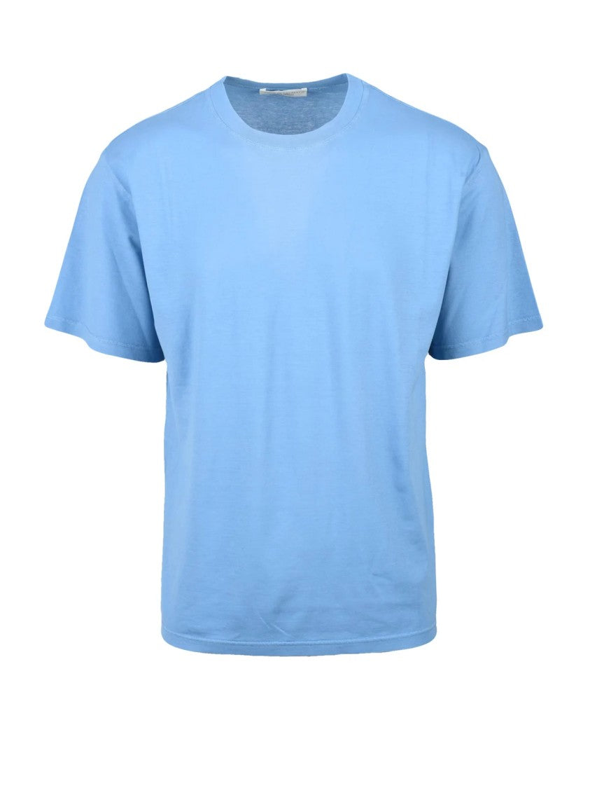 Filippo De Laurentiis Light Blue Crewneck Cotton T-Shirt