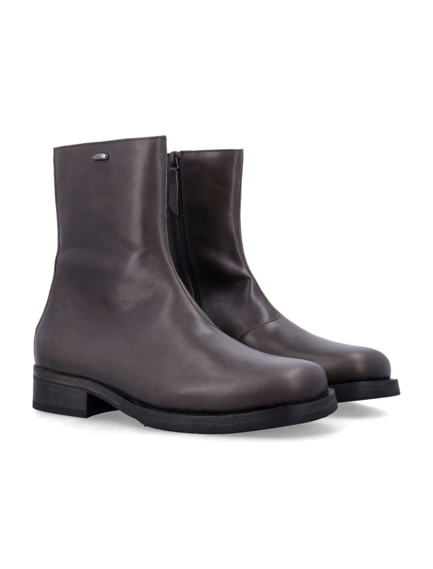 Our Legacy Rounded Toe Brown Leather Camion Boots