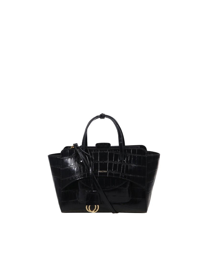 Hidesins Structured Crocodile-Embossed Leather Shoulder Bag