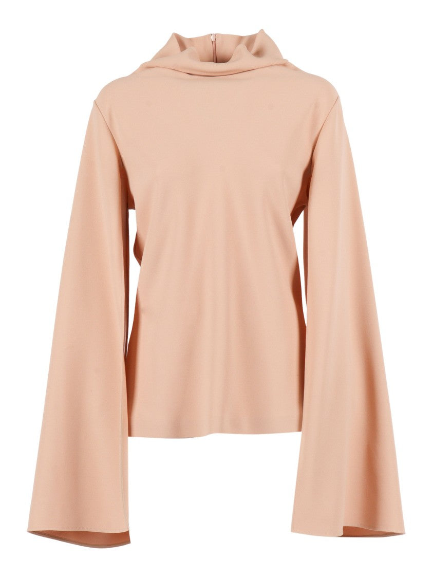 Alberta Ferretti Long-Sleeved Button-Down Shirt With Classic Collar And Subtle Sheen