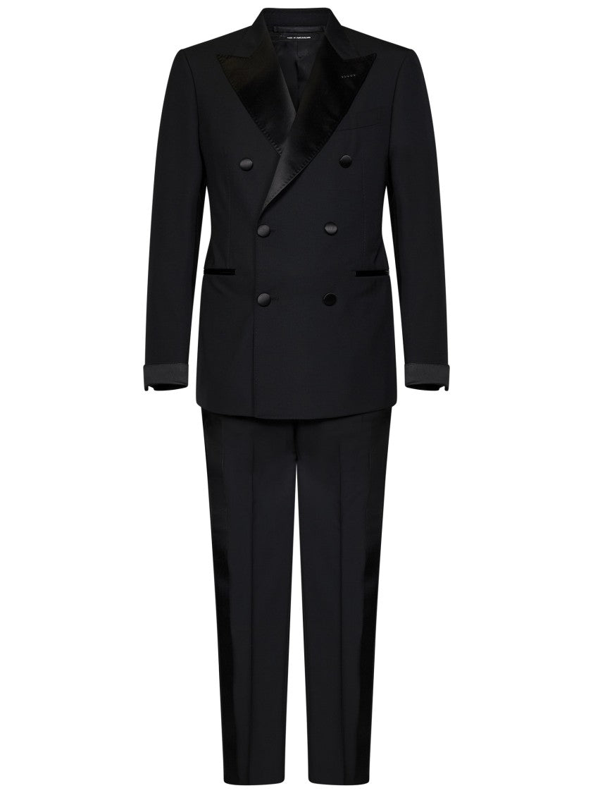 Tom Ford Black Double-Breasted Tuxedo Blazer