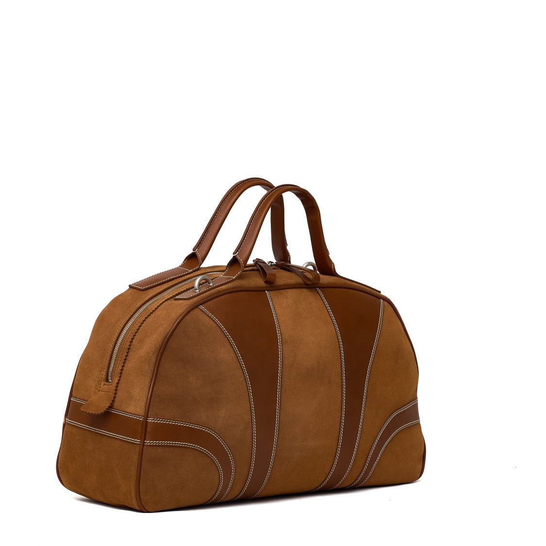 Dries Van Noten Structured Brown Leather Bag With Suede Panels