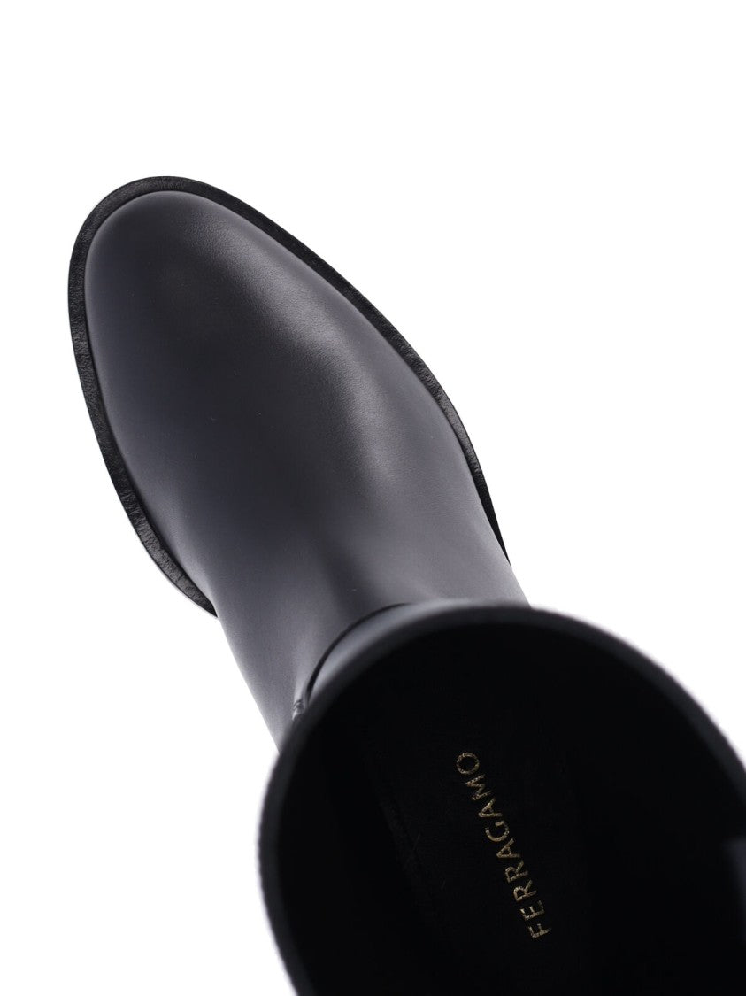 Ferragamo Black Hug Leather Boots