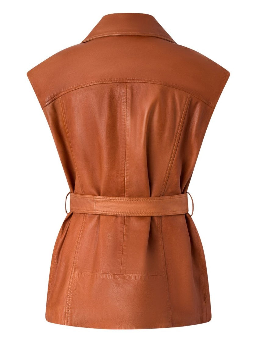 Pinko Structured Sleeveless Jacket With Asymmetrical Zipper