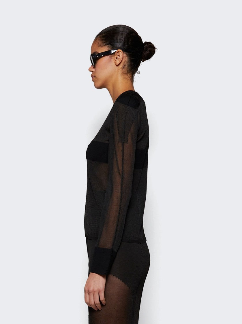 Jean Paul Gaultier Sheer Knitted Pullover Black