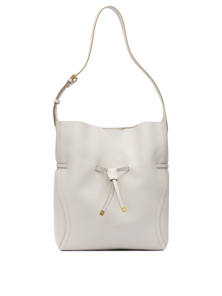 Gianni Chiarini Textured Leather Shoulder Bag With Drawstring Detail