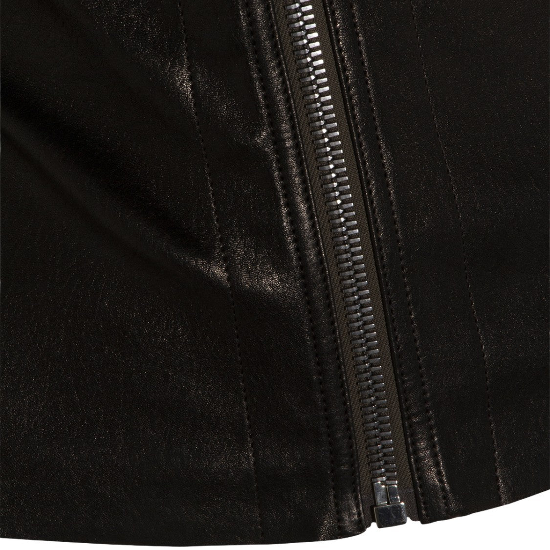 Rick Owens Fitted Asymmetrical Black Leather Jacket