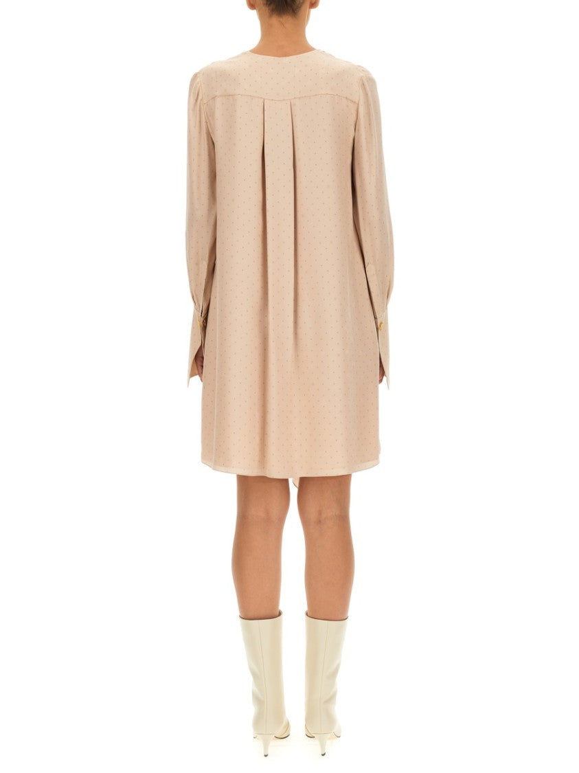 Fendi V-Neck Crepe Dress