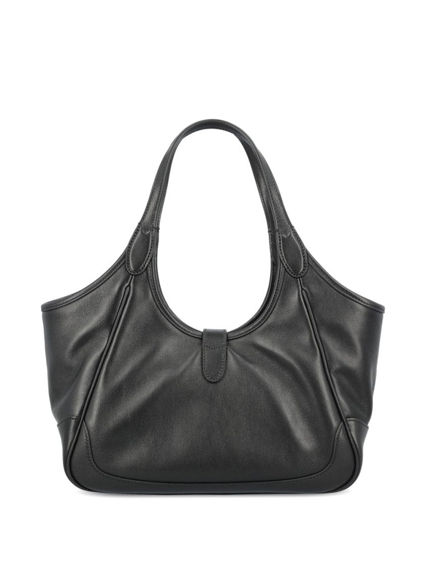 Gucci Black Mercato Soft Leather Piston Tote Bag