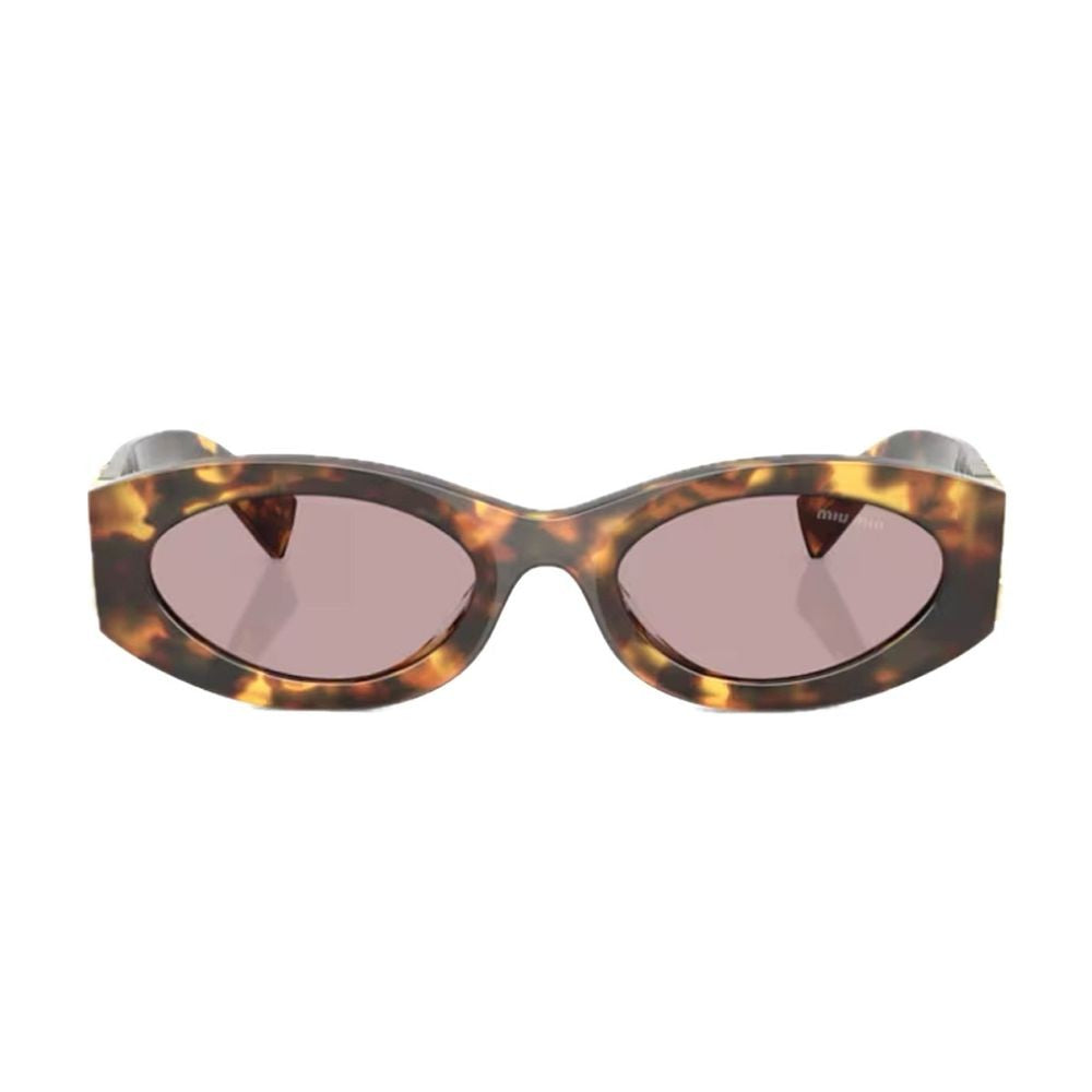 Miu Miu 0Mu 11Ws Miu Glimpse Oval Havana Acetate Sunglasses