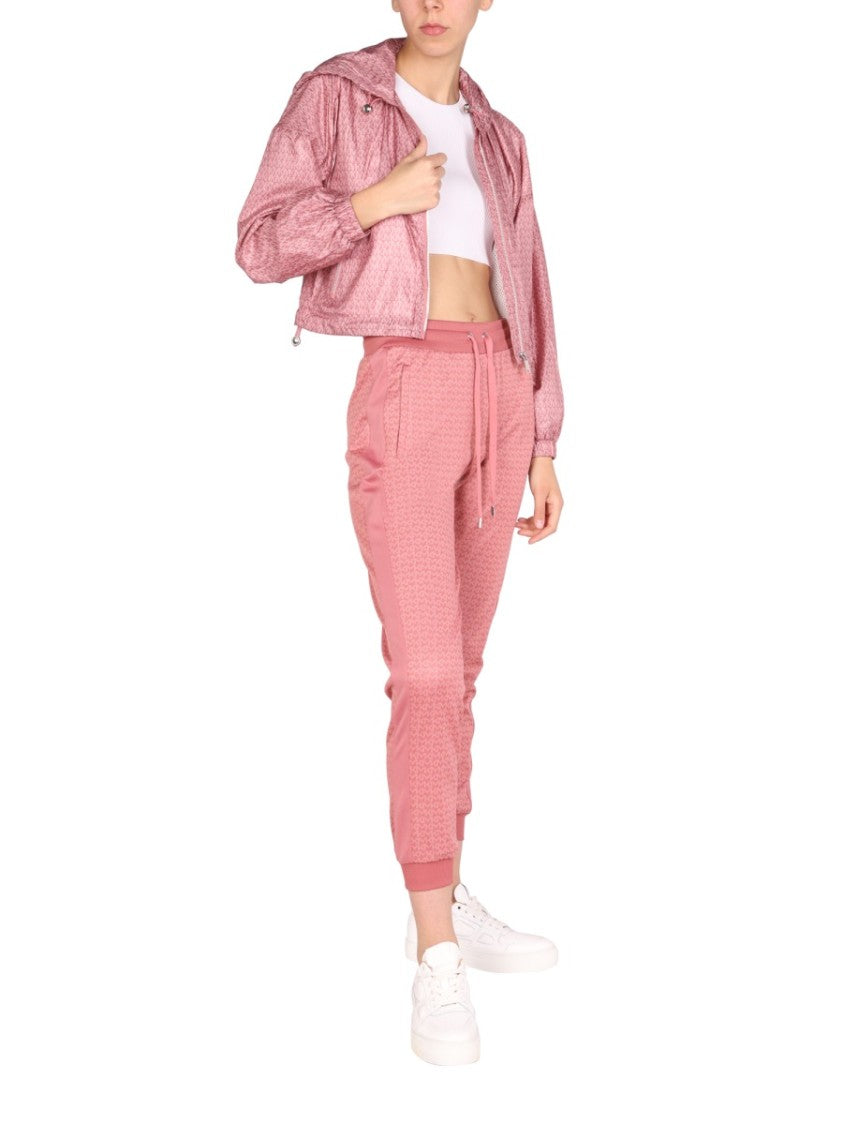 Michael Michael Kors Cropped Pink Hooded Jacket