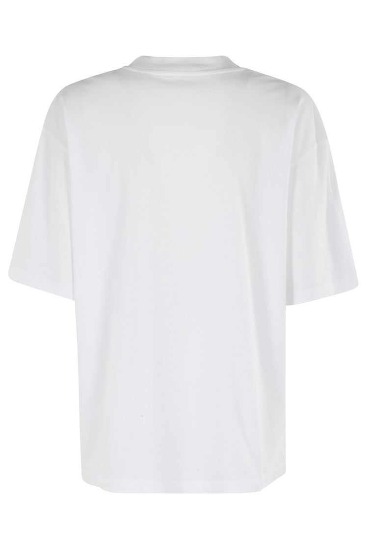 Marni White Oversized T-Shirt With Floral Logo Design