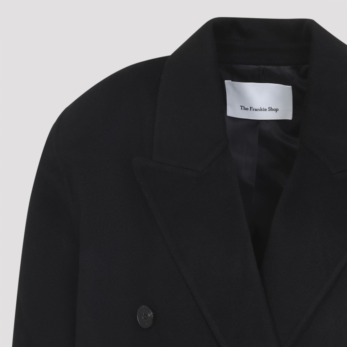 The Frankie Shop Black Wool Gaia Double Breasted Coat