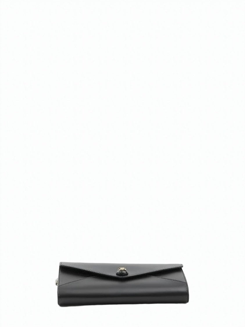 Celine Rectangular Black Crossbody Bag With Gold-Tone Clasp And Chain Strap