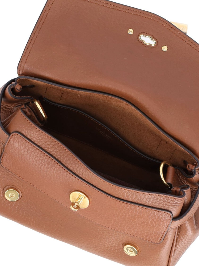 Mulberry Mini 'Alexa' Shoulder Bag In Textured Burgundy-Brown Leather