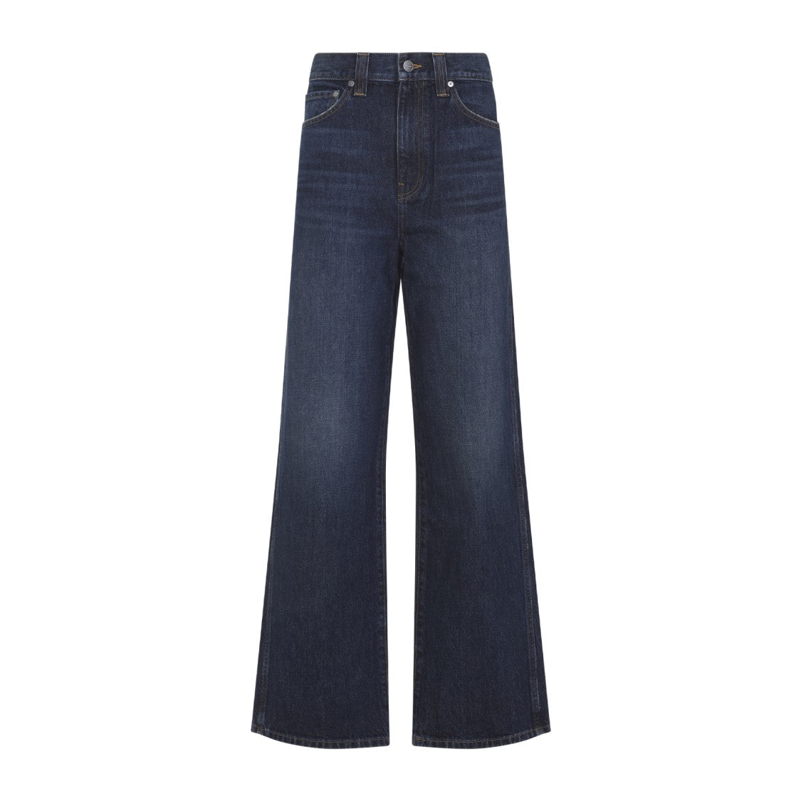 Khaite Tailored Indigo Denim Wide-Leg Jeans
