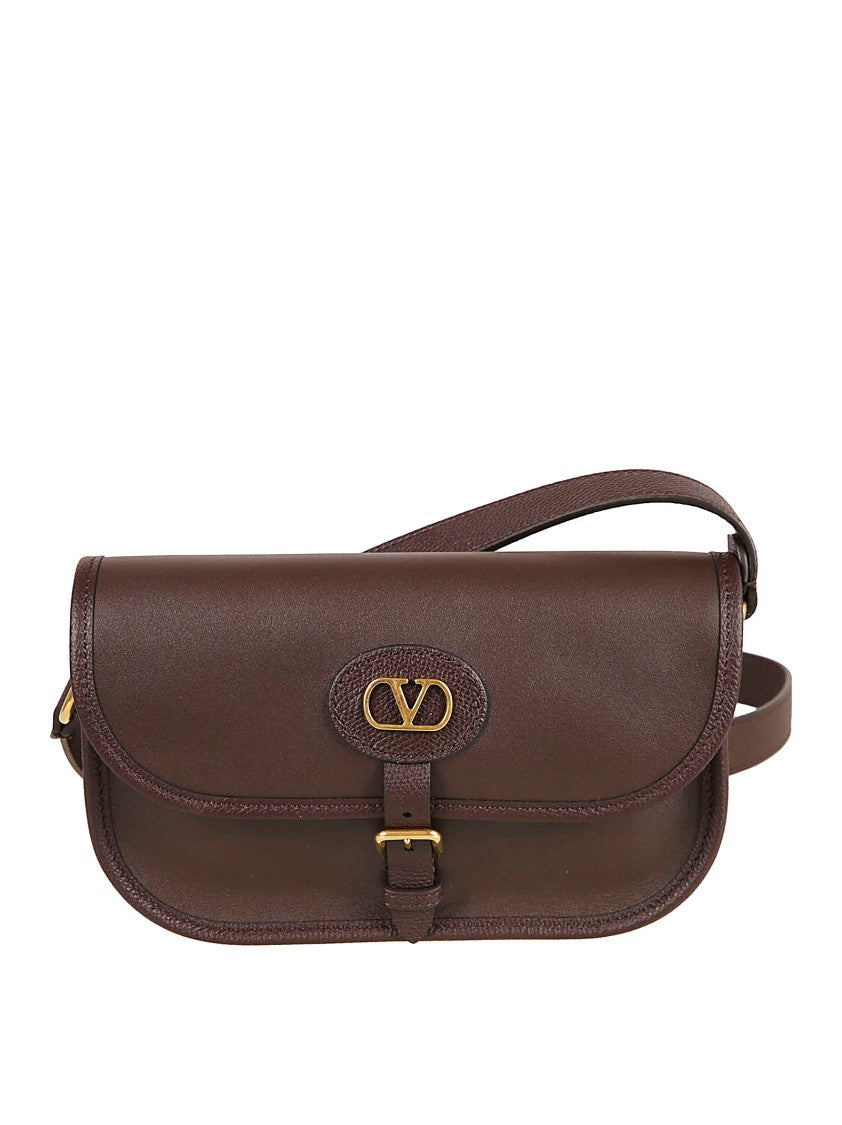 Valentino Garavani Compact Oak Brown Calfskin Bag