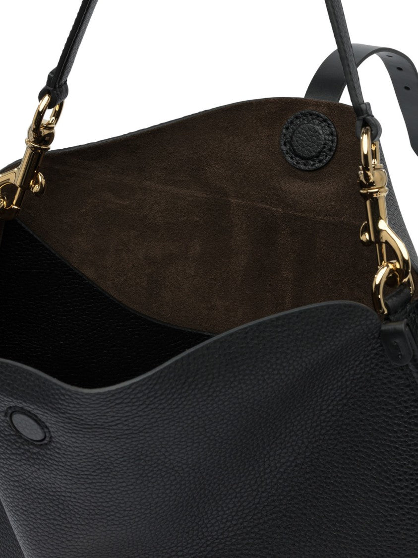 Etro Curved Leather Shoulder Bag