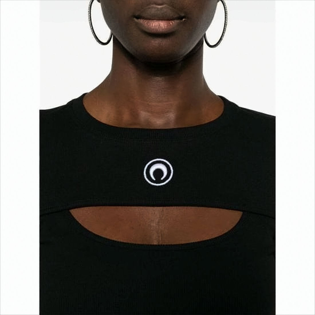 Marine Serre Fitted Crop Top With Unique Cut-Out Detail