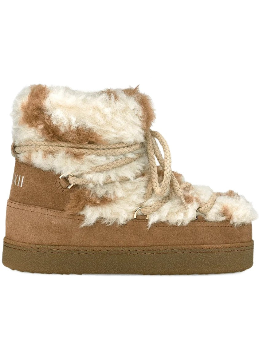 Inuikii Mid-Top Plush Boots With Rope Laces And Cozy Texture