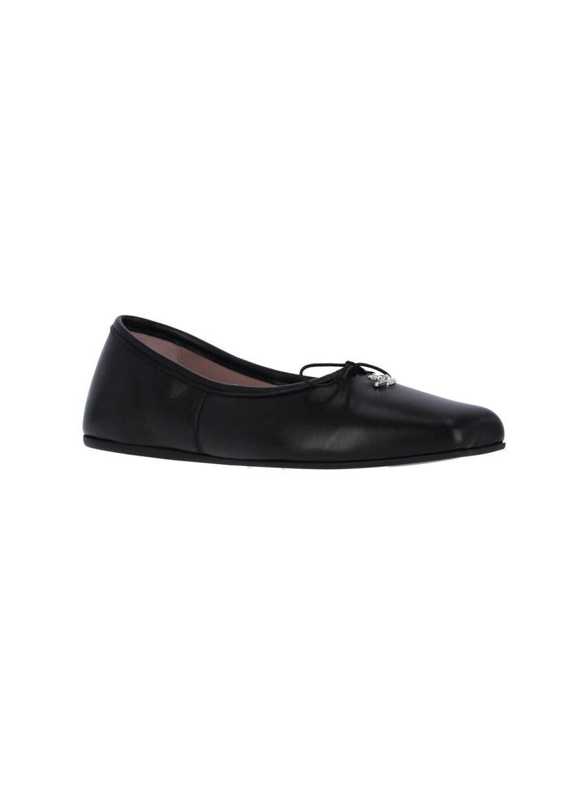 Vivienne Westwood Black Leather Flats With Rounded Toe