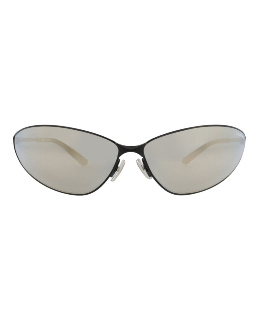 Balenciaga Shield-Frame Metal Sunglasses