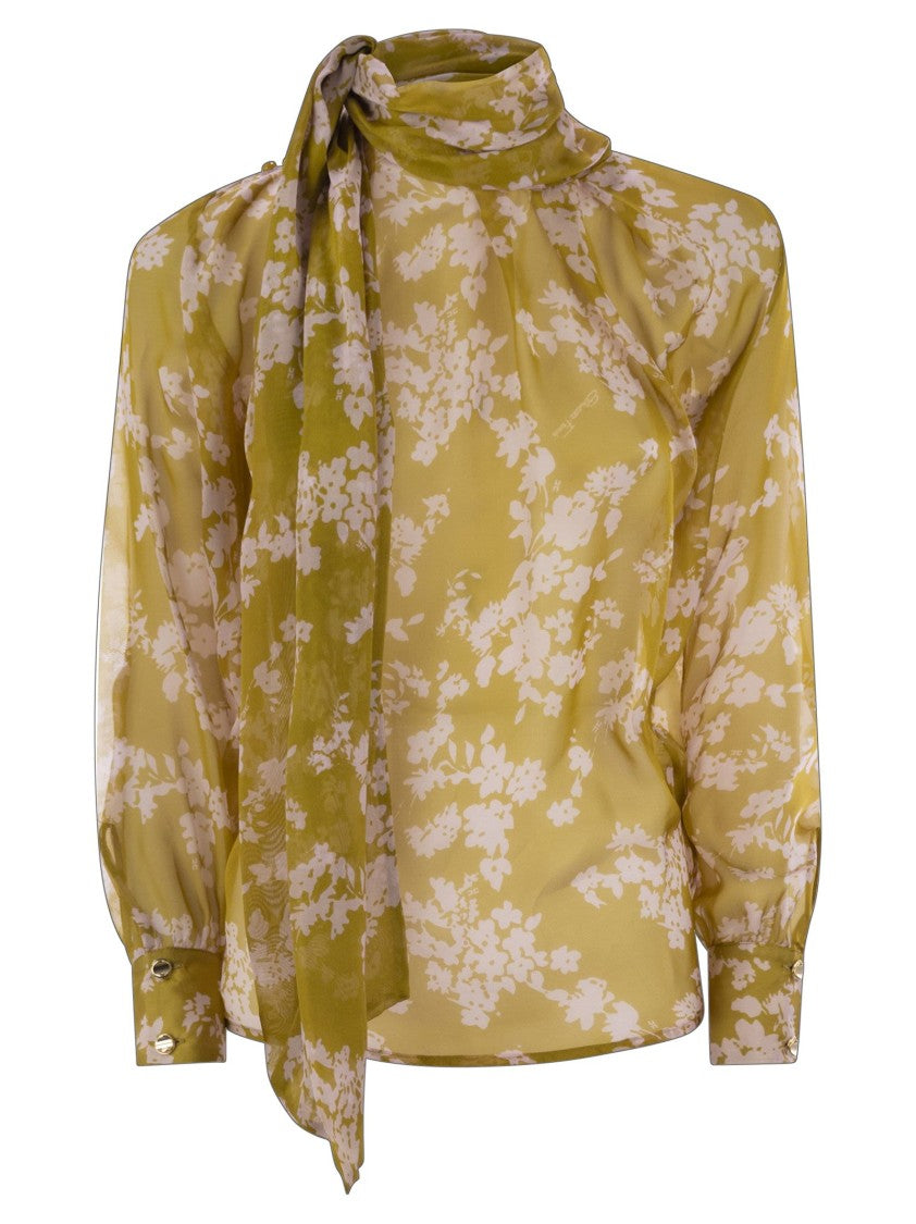 Elisabetta Franchi Printed Silk Voile Blouse
