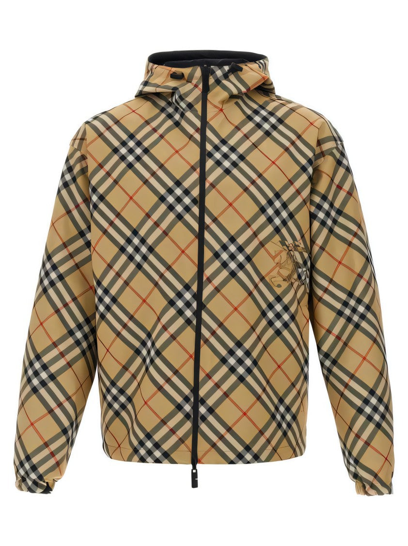 Burberry Reversible Check And Solid Black Trapper Jacket