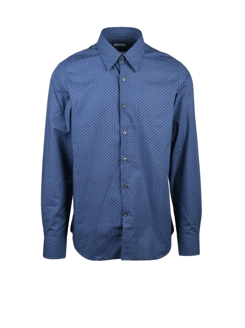Sonrisa Fior Di Cotone Fior Di Cotone Shirt With Classic Collar And Dotted Texture
