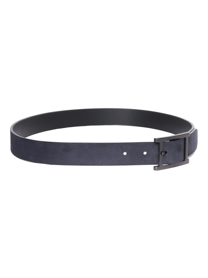 Claudio Orciani Blue Calf Leather Belt With Polished Buckle