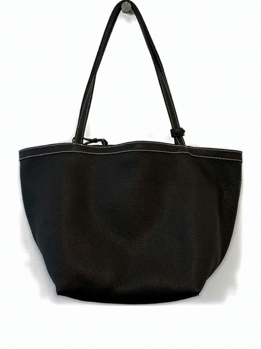 The Row Textured Calfskin Shoulder Bag With Curved Top Edge