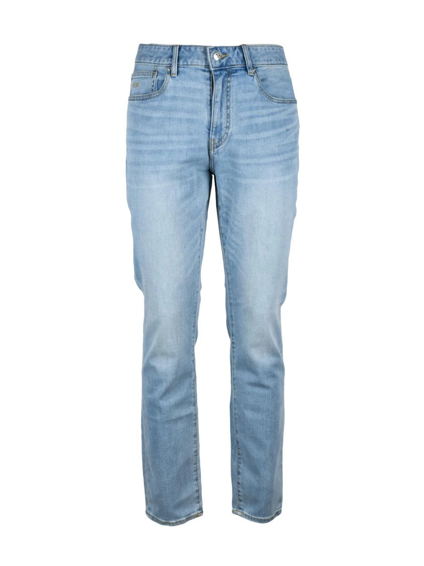 Armani Exchange Light Blue Cotton Polyester Elastane Skinny Jeans