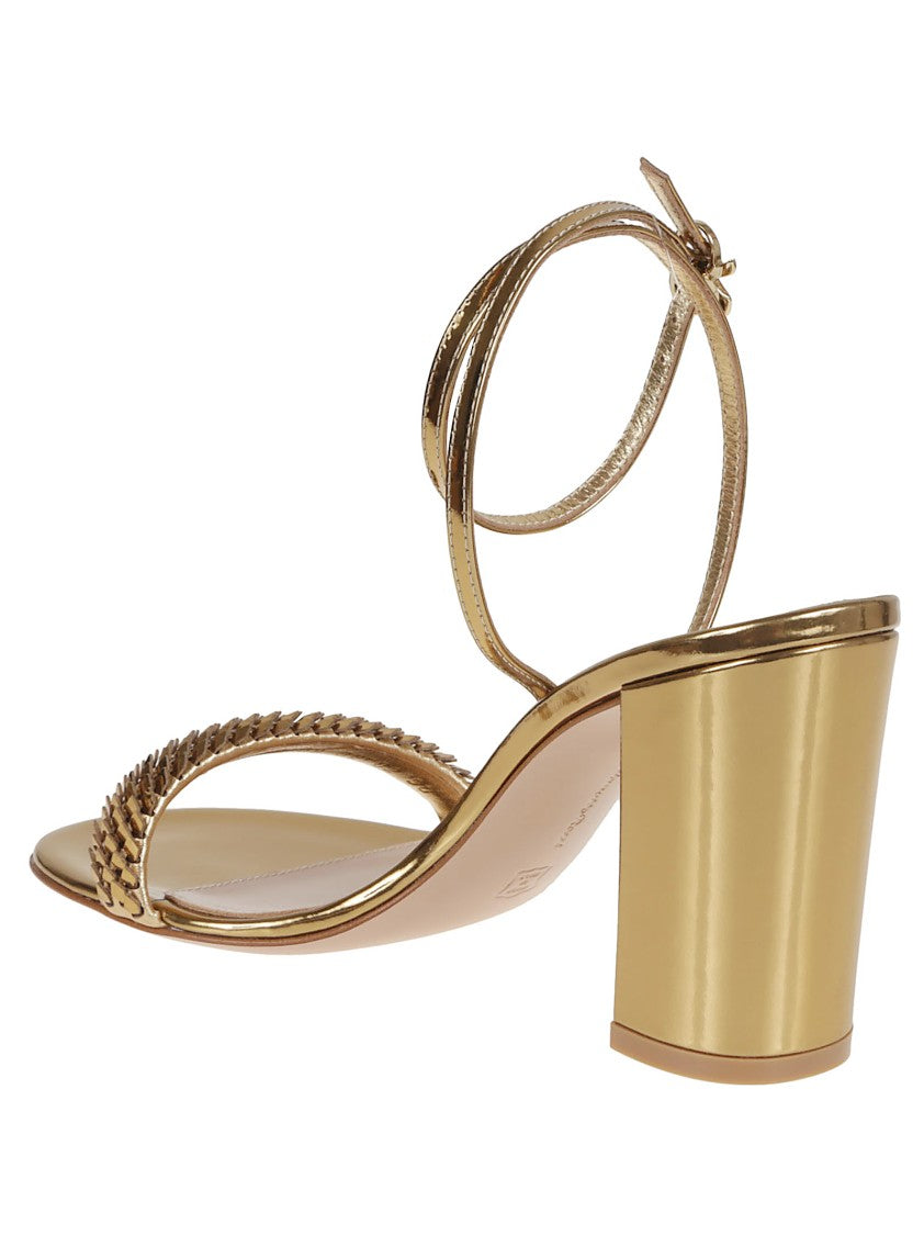 Gianvito Rossi Metallic-Effect Leather Sandal