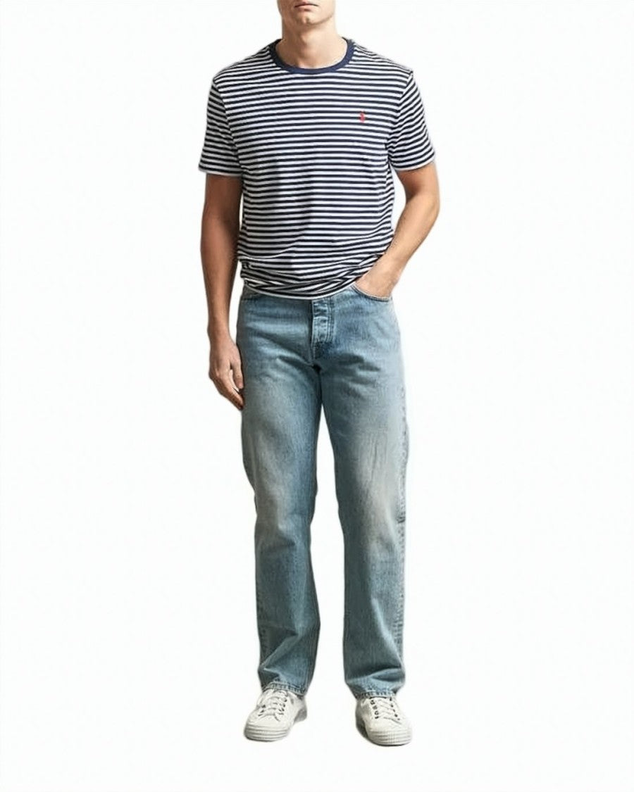 Polo Ralph Lauren Horizontal Navy And White Striped T-Shirt