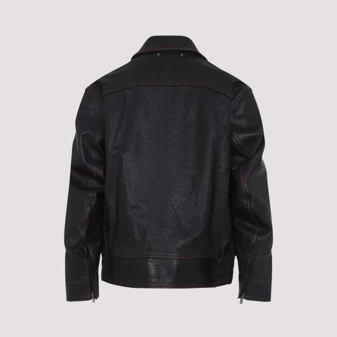 Golden Goose Port Royale Black Ovine Leather Prince Nappa Bomber Jacket