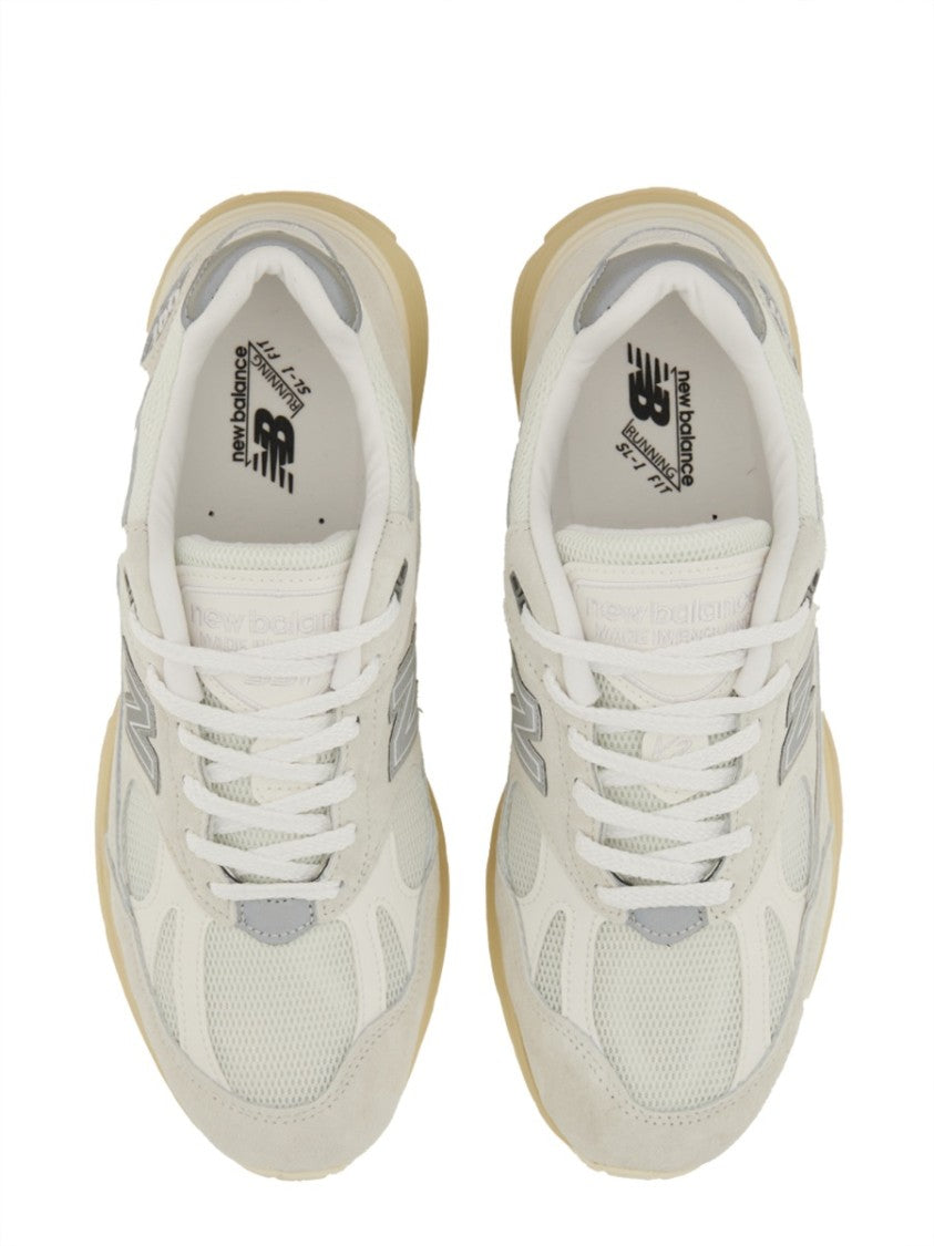 New Balance Sporty Pigskin And Mesh Sneakers With Cushioned Sole