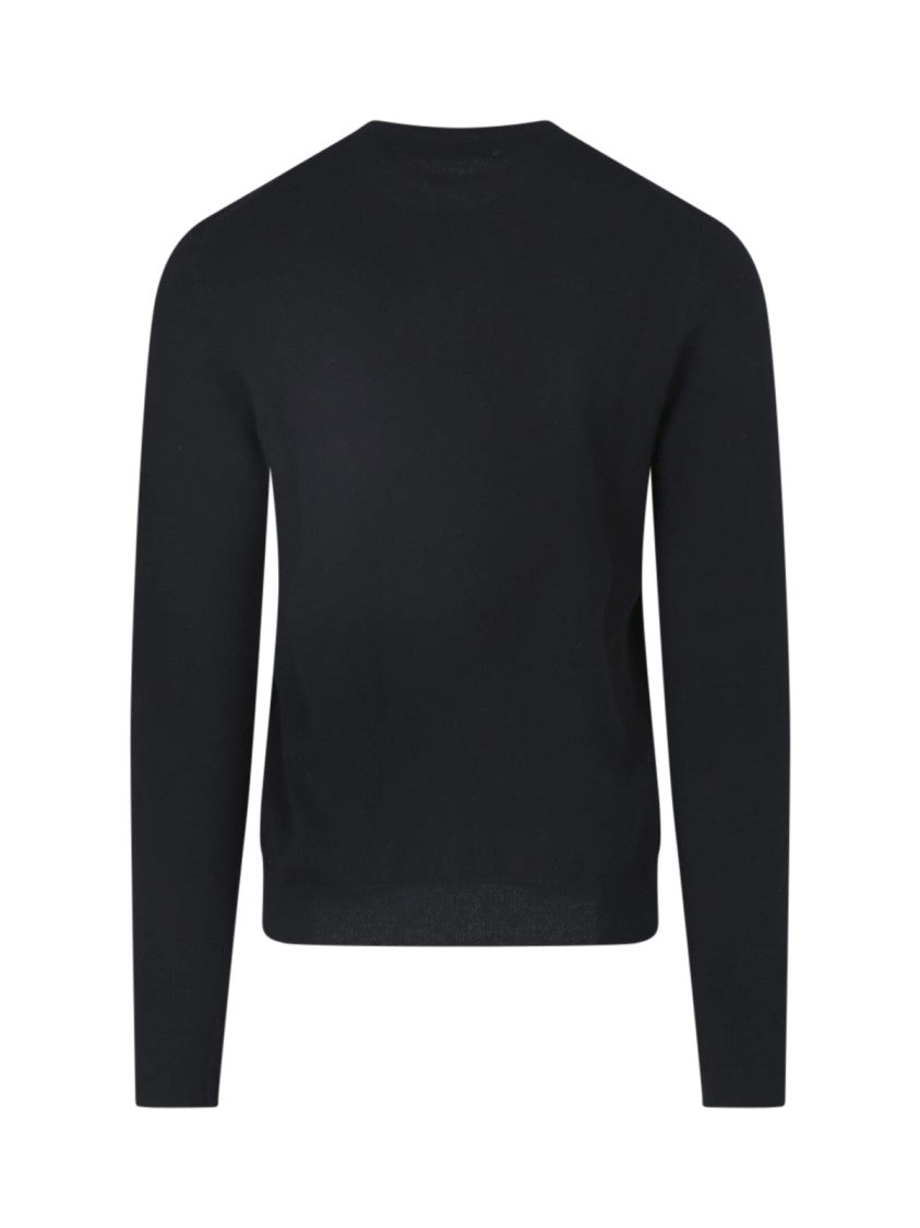 Ballantyne Minimalist Fitted Crew Neck Ribbed Detailing Sweater