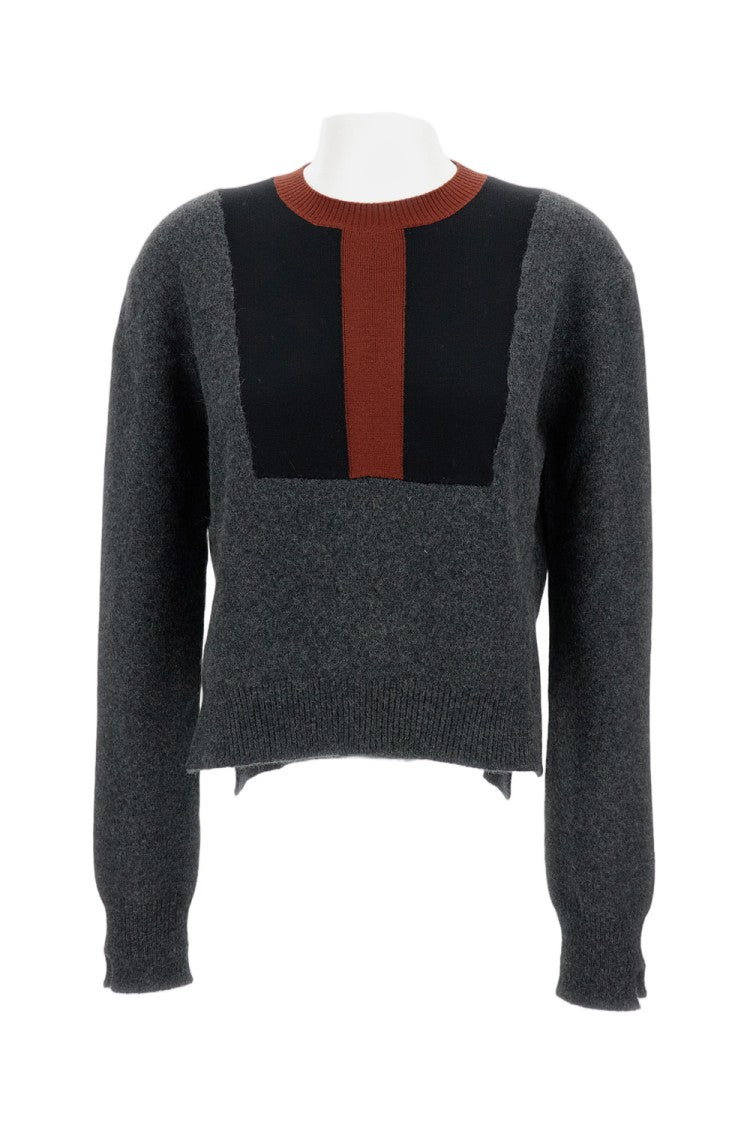 Plan C Block Colour Intarsia Knit Sweater