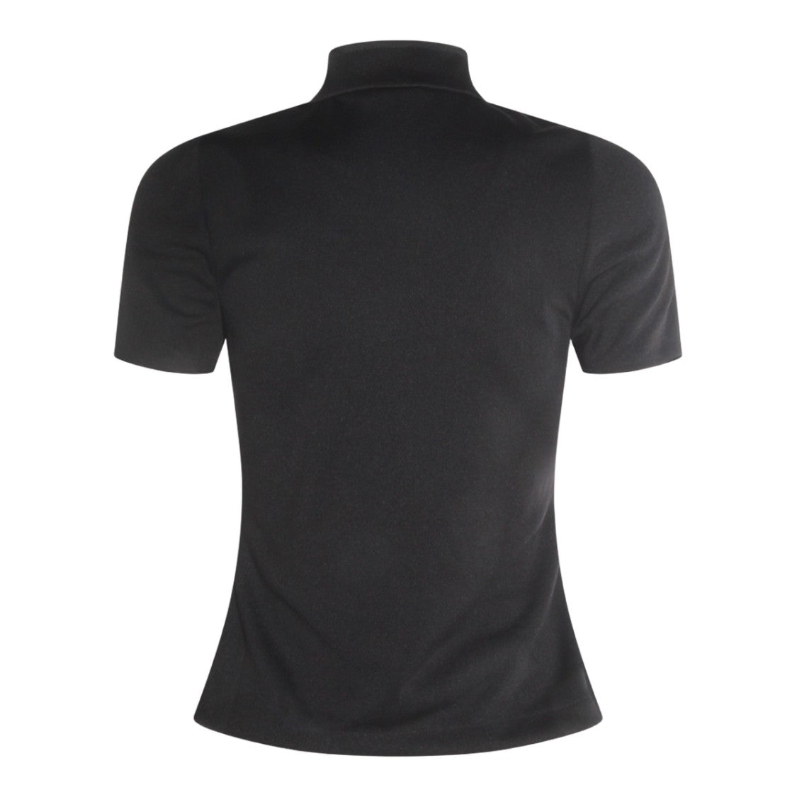 Courrèges Fitted Black Top With High Collar